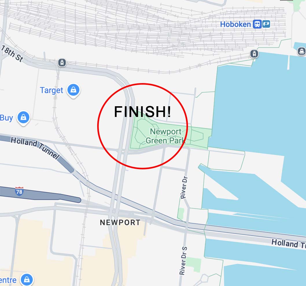 Jersey City Marathon finish point