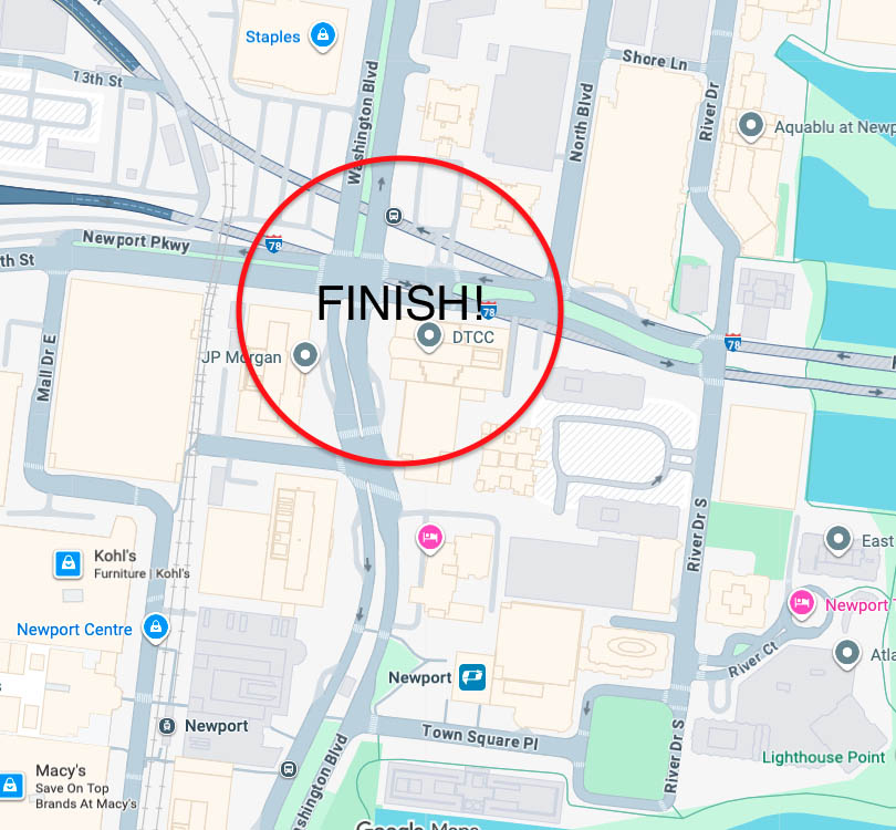 Jersey City Marathon finish point